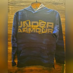 Under Armour Hoodie Sweatshirt Pullover Youth Large Blue Black Yellow